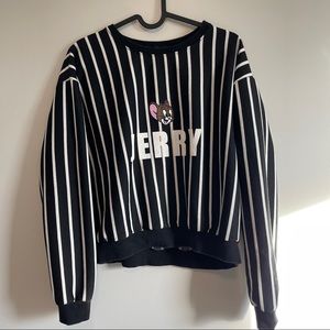 Tom & Jerry Cartoon Jail Striped Sweater